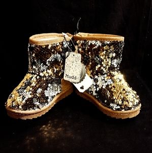 Glitzy Glam Gold Mudd boots